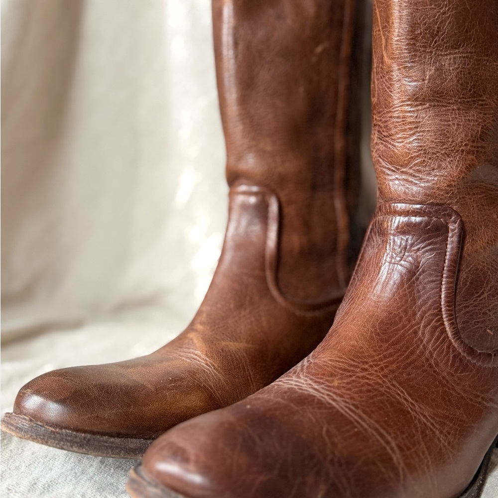 Frye Cognac Leather Knee High Pull on Boot -Woman’s 8.5 - Picture 3 of 7